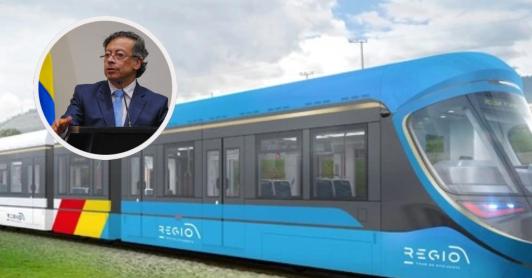 Petro sobre regiotram del Norte. / Fotos: Gobernación de Cundinamarca y Presidencia.