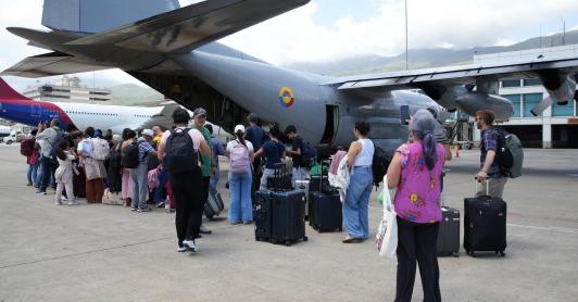 Colombianos repatriados desde Venezuela tras los terremotos