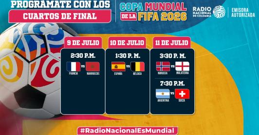 Copa Mundial de Fútbol de 2026: cuartos por Radio Nacional