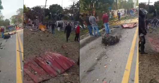 Atentado con carro bomba en la vía Panamericana deja tres personas heridas en el Cauca