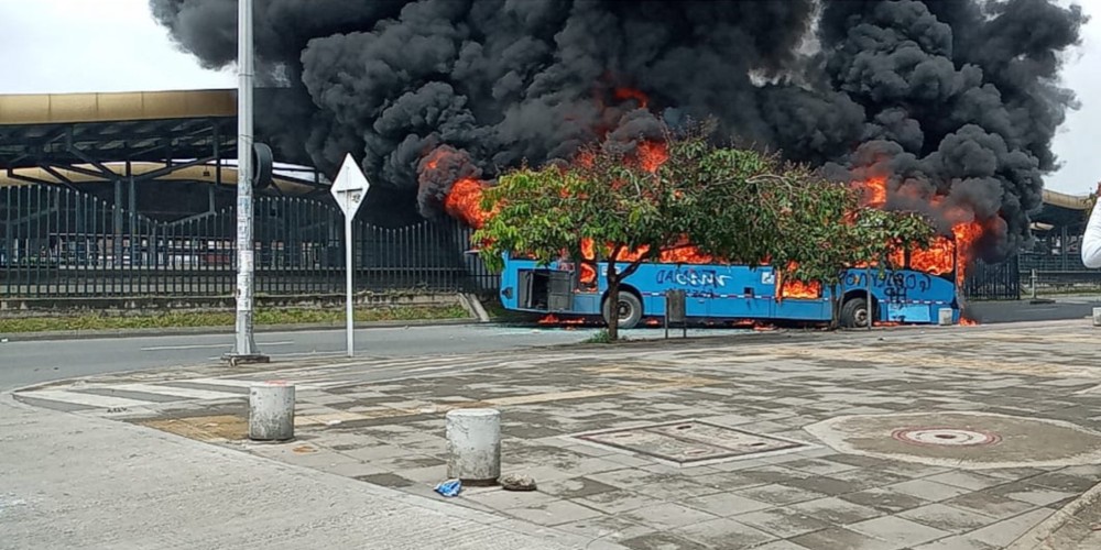 Buses del MIO vandalizados