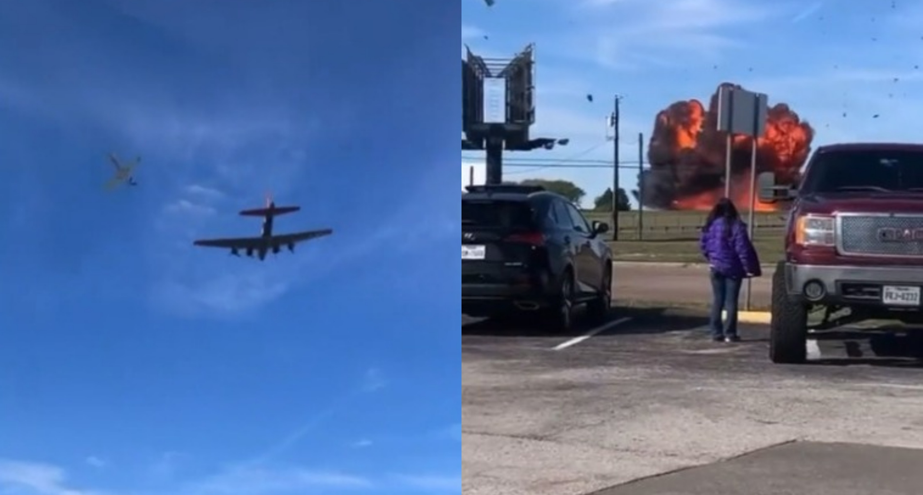 Video: Dos aeronaves chocan en pleno vuelo en Dallas, Texas